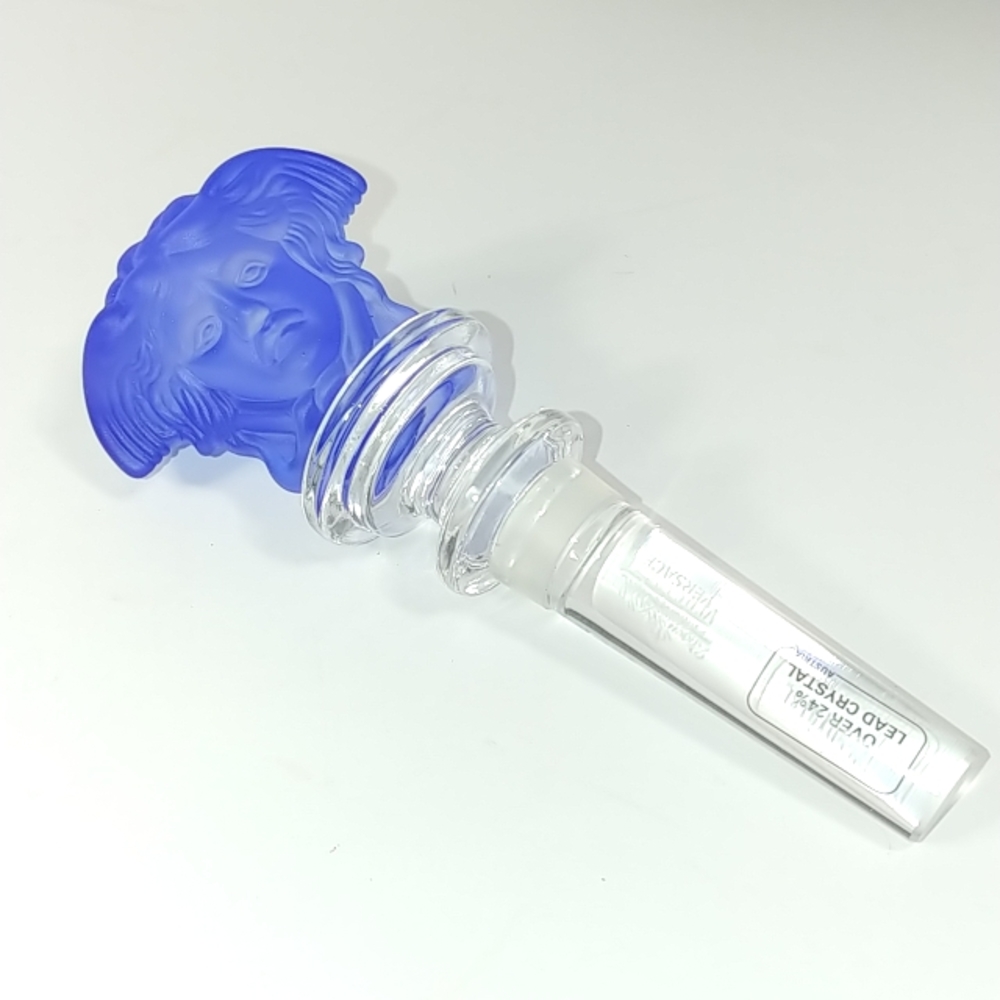 Versace Rosenthal Vintage Colbalt crystal bottle stopper authentic - New in Box